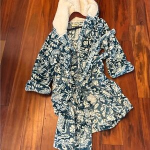 Cost Plus World Market Blue and White Kids Robe